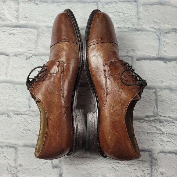 J. Murphy by Johnston & Murphy Brown Distressed Cap Toe Oxford 59 11056 size 10M - Picture 3 of 16